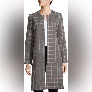 Calvin Klein Women's Pierce Tartan Open Front Topper Jacket, Chai Blush